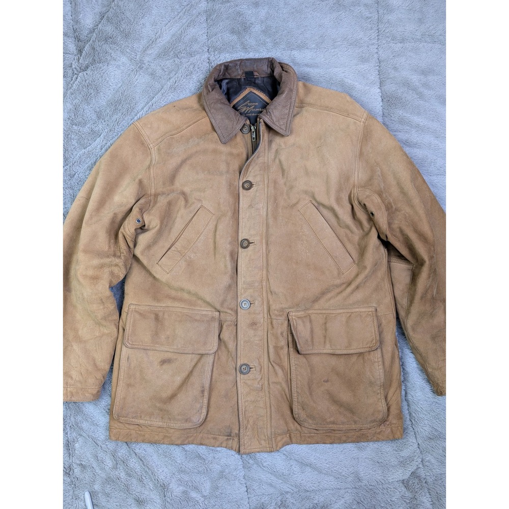 Vintage Mens M Suede Leather Chore Coat Stone Mountain Heavy Work Barn Jacket